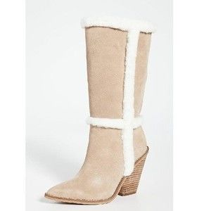 Sam Edelman Womens Oatmeal Isla Tan Suede Knee High Heel  Boots  7.5